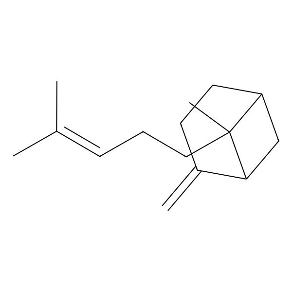 2D Structure of (1R,5R,6S)-6-methyl-2-methylidene-6-(4-methylpent-3-enyl)bicyclo[3.1.1]heptane