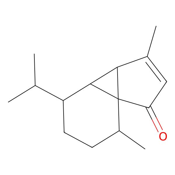 2D Structure of (1R,5R,6S,7R,10S)-4,10-dimethyl-7-propan-2-yltricyclo[4.4.0.01,5]dec-3-en-2-one