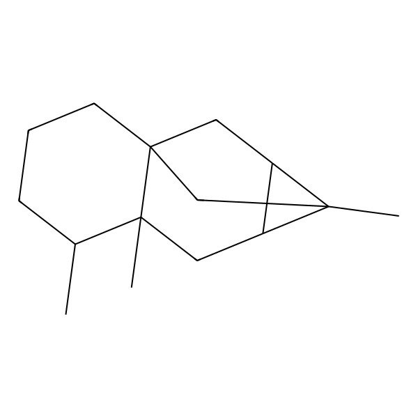 2D Structure of (1R,5R,6S,8S,9S,10R)-5,6,9-trimethyltetracyclo[7.2.1.01,6.08,10]dodecane