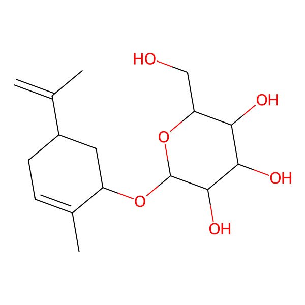 2D Structure of (1R,5S)-2-Methyl-5-(1-methylethenyl)-2-cyclohexen-1-yl beta-D-glucopyranoside