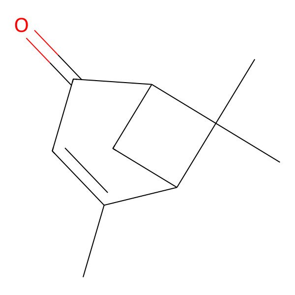 2D Structure of (1R,5S)-4,6,6-trimethylbicyclo[3.1.1]hept-3-en-2-one