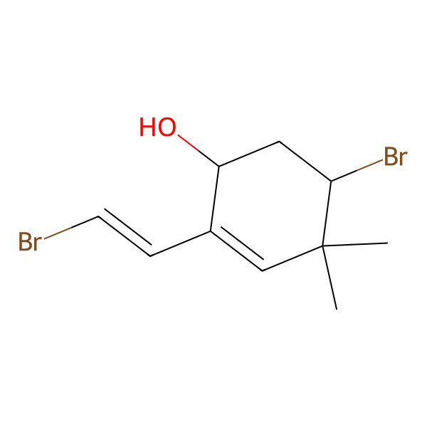 2D Structure of (1R,5S)-5-bromo-2-[(E)-2-bromoethenyl]-4,4-dimethylcyclohex-2-en-1-ol