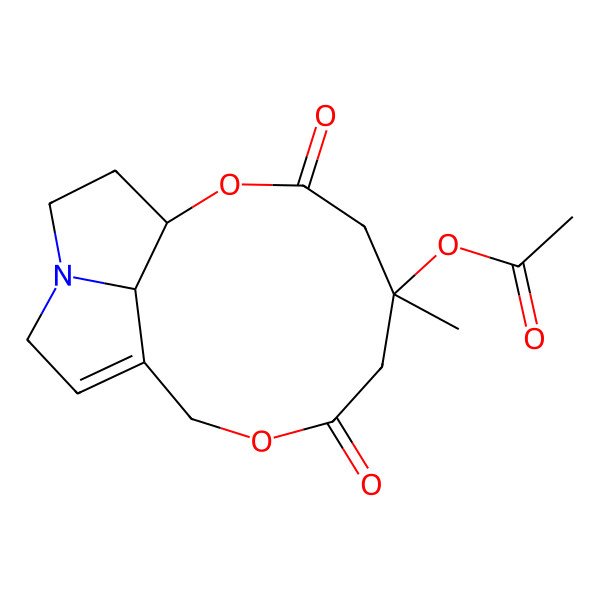 2D Structure of [(1R,5S,16S)-5-methyl-3,7-dioxo-2,8-dioxa-13-azatricyclo[8.5.1.013,16]hexadec-10-en-5-yl] acetate