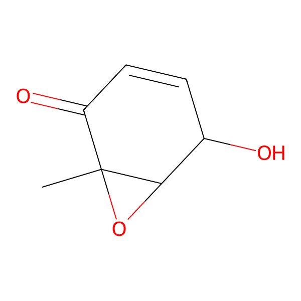 2D Structure of (1R,5S,6R)-5-hydroxy-1-methyl-7-oxabicyclo[4.1.0]hept-3-en-2-one