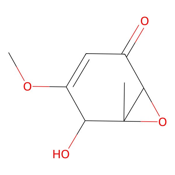 2D Structure of (1R,5S,6R)-5-hydroxy-4-methoxy-6-methyl-7-oxabicyclo[4.1.0]hept-3-en-2-one