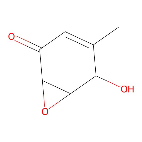 2D Structure of (1R,5S,6R)-5-hydroxy-4-methyl-7-oxabicyclo[4.1.0]hept-3-en-2-one