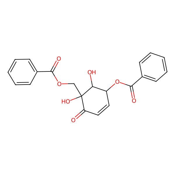 2D Structure of [(1R,5S,6S)-5-benzoyloxy-1,6-dihydroxy-2-oxocyclohex-3-en-1-yl]methyl benzoate