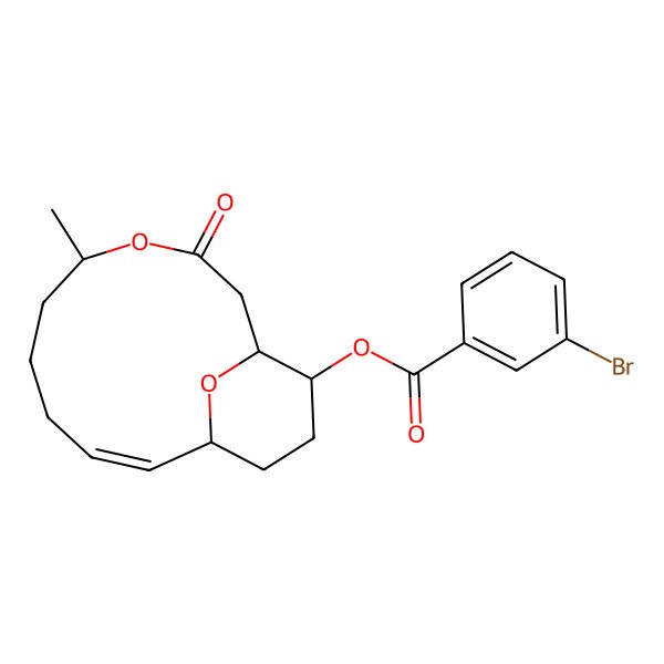 2D Structure of [(1R,5S,9E,11R,14S)-5-methyl-3-oxo-4,15-dioxabicyclo[9.3.1]pentadec-9-en-14-yl] 3-bromobenzoate