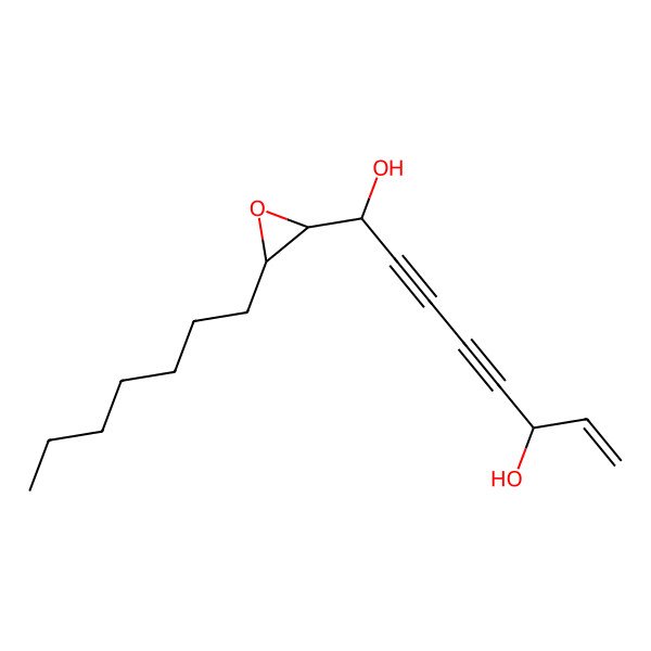 2D Structure of (1R,6R)-1-[(2S,3R)-3-heptyloxiran-2-yl]oct-7-en-2,4-diyne-1,6-diol