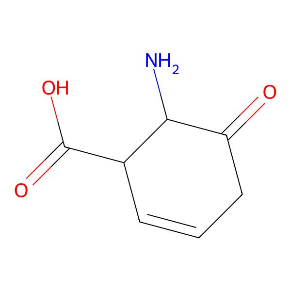 2D Structure of (1R,6S)-6-amino-5-oxocyclohex-2-ene-1-carboxylic acid