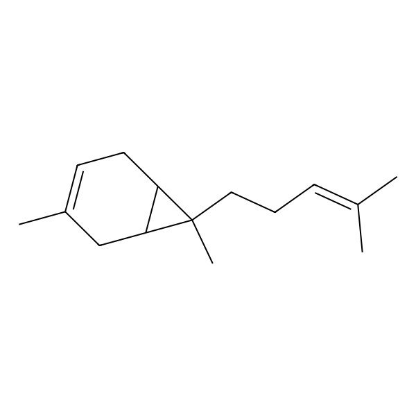 2D Structure of (1R,6S,7R)-3,7-dimethyl-7-(4-methylpent-3-enyl)bicyclo[4.1.0]hept-3-ene