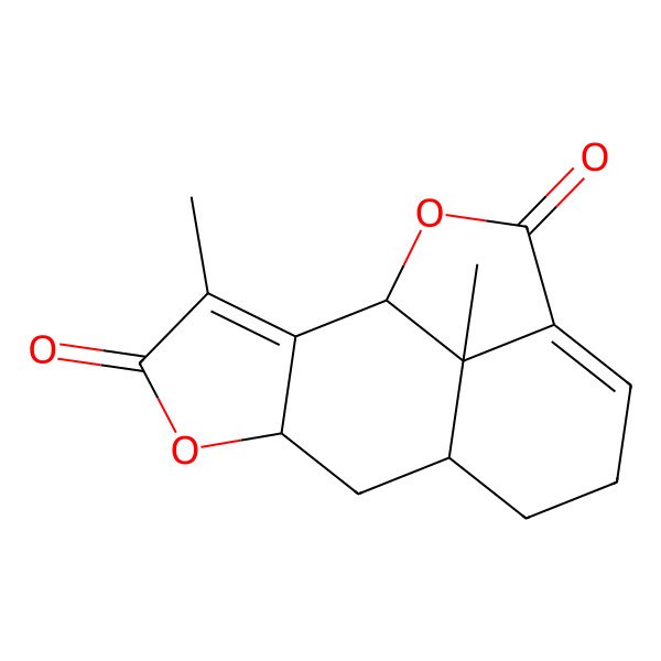 2D Structure of (1R,6S,8R,15S)-3,15-dimethyl-5,14-dioxatetracyclo[6.6.1.02,6.012,15]pentadeca-2,11-diene-4,13-dione