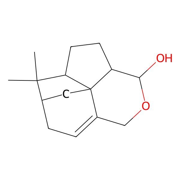 2D Structure of (1R,7R,8R,11S,12S)-14,14-dimethyl-6-oxatetracyclo[9.2.1.04,12.08,12]tetradec-3-en-7-ol