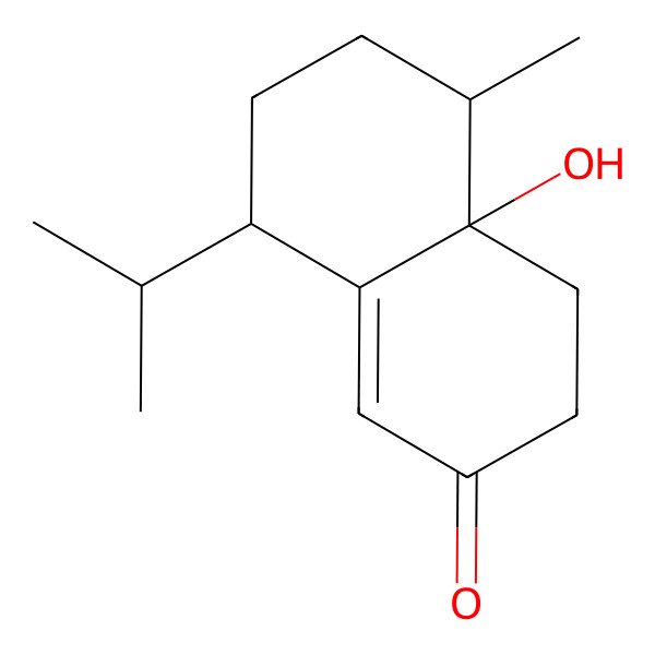 2D Structure of (4aR,5R,8S)-4a-hydroxy-5-methyl-8-propan-2-yl-3,4,5,6,7,8-hexahydronaphthalen-2-one