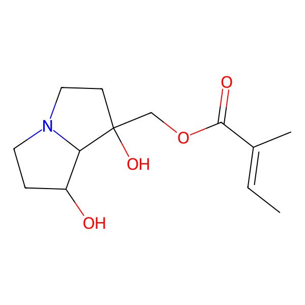 2D Structure of [(1R,7S,8S)-1,7-dihydroxy-2,3,5,6,7,8-hexahydropyrrolizin-1-yl]methyl (Z)-2-methylbut-2-enoate