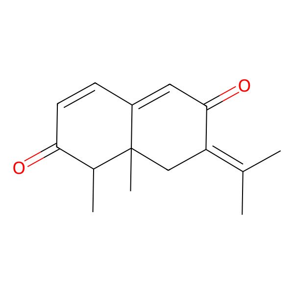 2D Structure of (1R,8aR)-1,8a-dimethyl-7-propan-2-ylidene-1,8-dihydronaphthalene-2,6-dione 2D Structure of (1R,8aR)-1,8a-dimethyl-7-propan-2-ylidene-1,8-dihydronaphthalene-2,6-dione