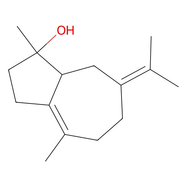 2D Structure of (1R,8aS)-1,4-dimethyl-7-propan-2-ylidene-2,3,5,6,8,8a-hexahydroazulen-1-ol