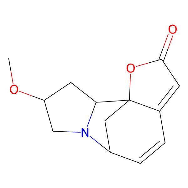 2D Structure of (1R,8R,11S,13R)-11-methoxy-2-oxa-9-azatetracyclo[6.5.1.01,5.09,13]tetradeca-4,6-dien-3-one