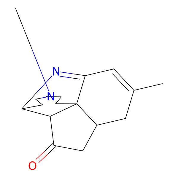 2D Structure of (1R,8R,14R,17S)-5,12-dimethyl-5,9-diazatetracyclo[8.7.0.01,14.08,17]heptadeca-9,11-dien-16-one