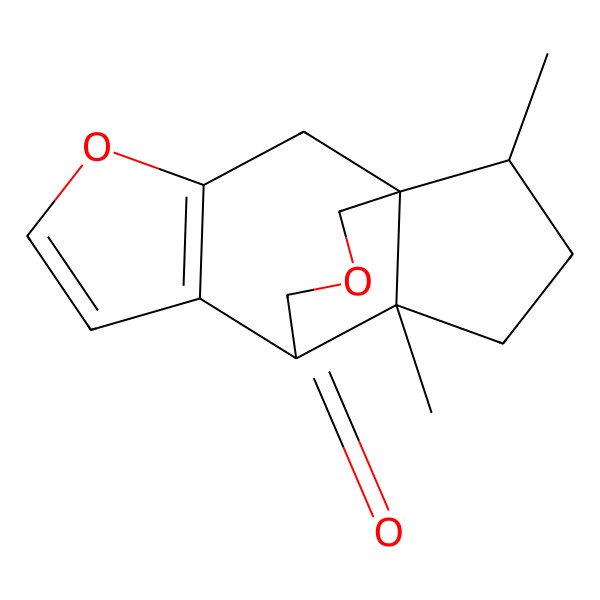 2D Structure of (1R,8R,9S,12R)-9,12-dimethyl-4,14-dioxatetracyclo[6.4.3.01,9.03,7]pentadeca-3(7),5-dien-15-one