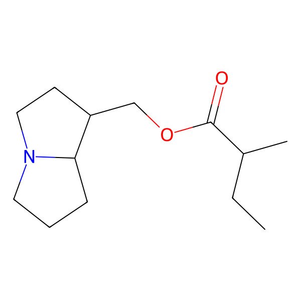 2D Structure of [(1R,8S)-2,3,5,6,7,8-hexahydro-1H-pyrrolizin-1-yl]methyl (2R)-2-methylbutanoate