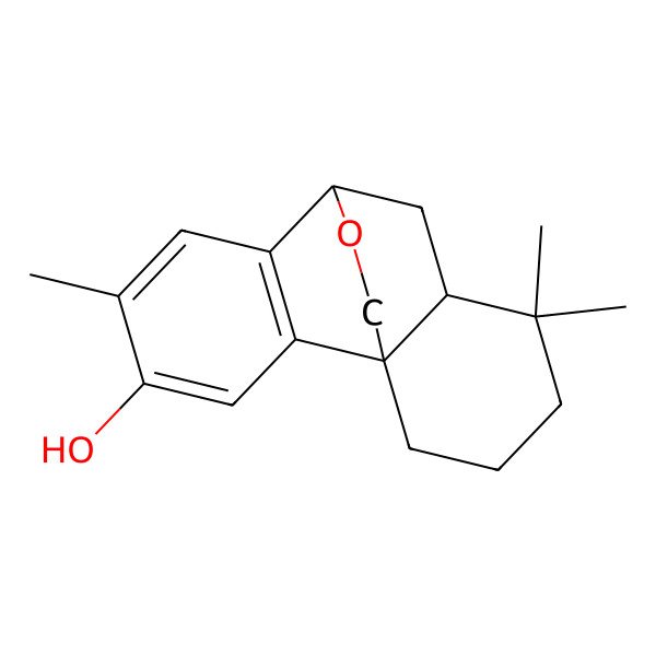 2D Structure of (1R,8S,10R)-5,11,11-trimethyl-16-oxatetracyclo[6.6.2.01,10.02,7]hexadeca-2(7),3,5-trien-4-ol