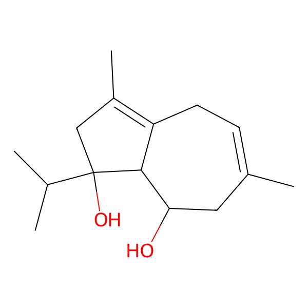 2D Structure of (1R,8S,8aS)-3,6-dimethyl-1-propan-2-yl-4,7,8,8a-tetrahydro-2H-azulene-1,8-diol 2D Structure of (1R,8S,8aS)-3,6-dimethyl-1-propan-2-yl-4,7,8,8a-tetrahydro-2H-azulene-1,8-diol