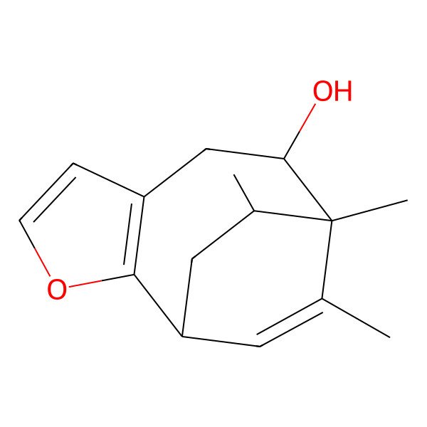 2D Structure of (1R,8S,9S,13R)-9,10,13-trimethyl-3-oxatricyclo[7.2.2.02,6]trideca-2(6),4,10-trien-8-ol