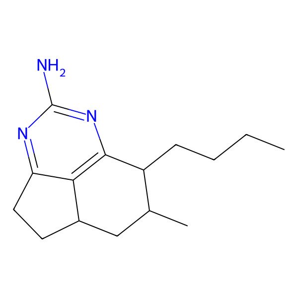 2D Structure of (1R,9R,10S)-9-butyl-10-methyl-5,7-diazatricyclo[6.3.1.04,12]dodeca-4(12),5,7-trien-6-amine