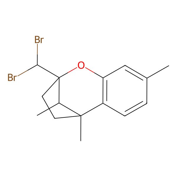 2D Structure of (1R,9R,12R)-9-(dibromomethyl)-1,5,12-trimethyl-8-oxatricyclo[7.2.1.02,7]dodeca-2(7),3,5-triene