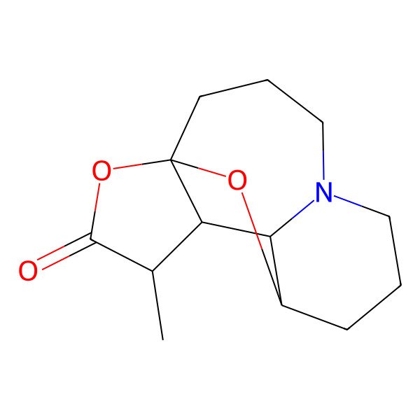 2D Structure of (1R,9S,10R,11R,12S)-12-methyl-14,15-dioxa-5-azatetracyclo[7.5.1.01,11.05,10]pentadecan-13-one