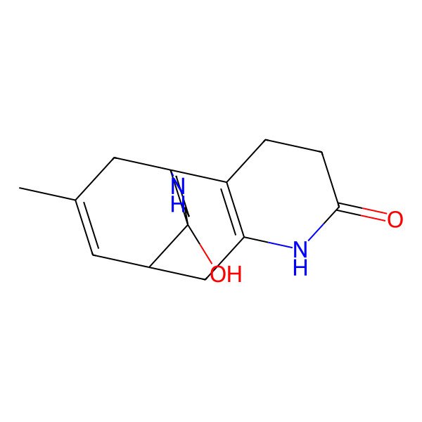 2D Structure of (1R,9S,10S)-10-hydroxy-16-methyl-6,14-diazatetracyclo[7.5.3.01,10.02,7]heptadeca-2(7),16-dien-5-one