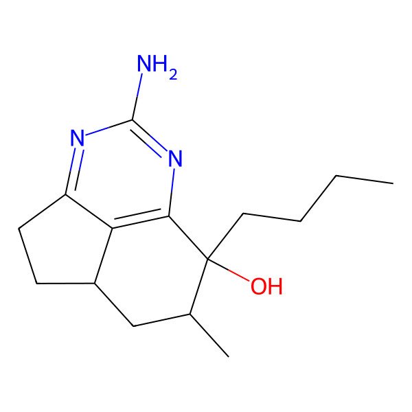 2D Structure of (1R,9S,10S)-6-amino-9-butyl-10-methyl-5,7-diazatricyclo[6.3.1.04,12]dodeca-4(12),5,7-trien-9-ol