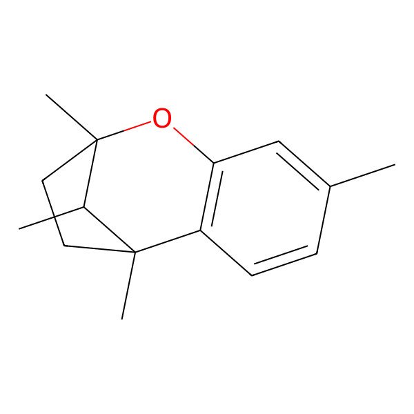 2D Structure of (1R,9S,12S)-1,5,9,12-tetramethyl-8-oxatricyclo[7.2.1.02,7]dodeca-2(7),3,5-triene