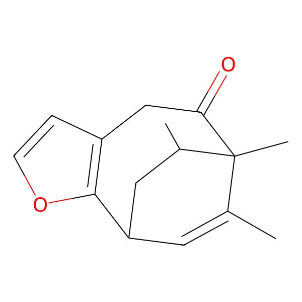 2D Structure of (1R,9S,13R)-9,10,13-trimethyl-3-oxatricyclo[7.2.2.02,6]trideca-2(6),4,10-trien-8-one