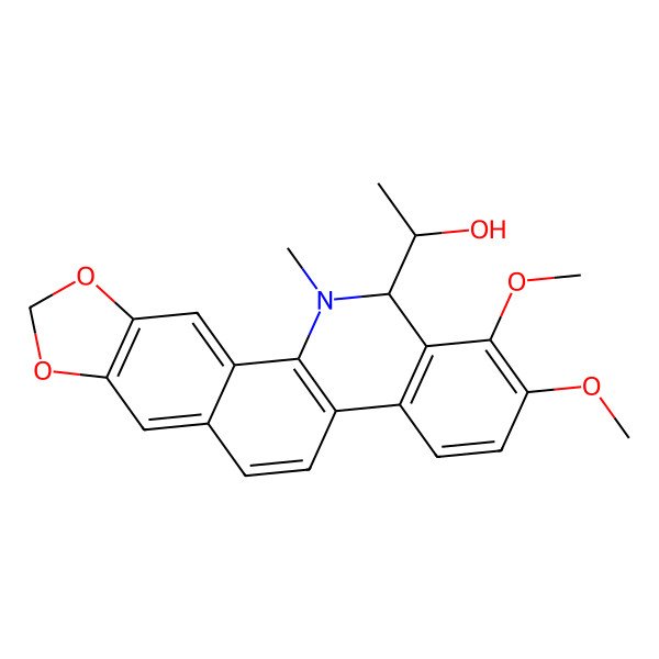 2D Structure of (1S)-1-[(13S)-1,2-dimethoxy-12-methyl-13H-[1,3]benzodioxolo[5,6-c]phenanthridin-13-yl]ethanol