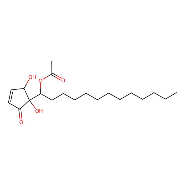 2D Structure of [(1S)-1-[(1S,2S)-1,2-dihydroxy-5-oxocyclopent-3-en-1-yl]tridecyl] acetate