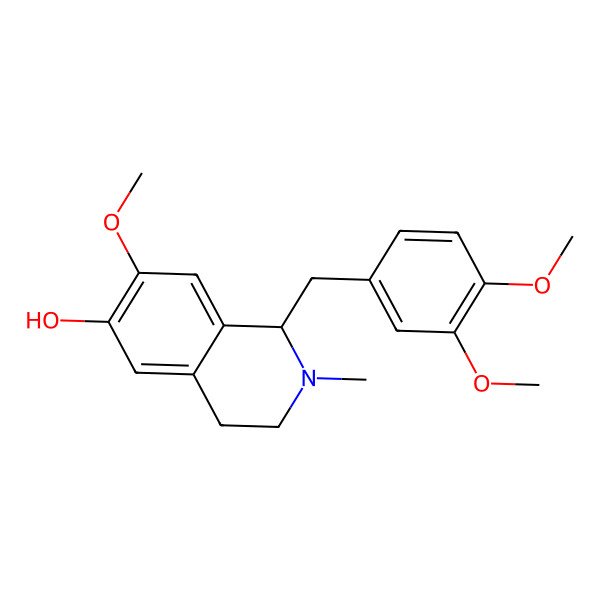 2D Structure of (1S)-1-[(3,4-dimethoxyphenyl)methyl]-7-methoxy-2-methyl-3,4-dihydro-1H-isoquinolin-6-ol