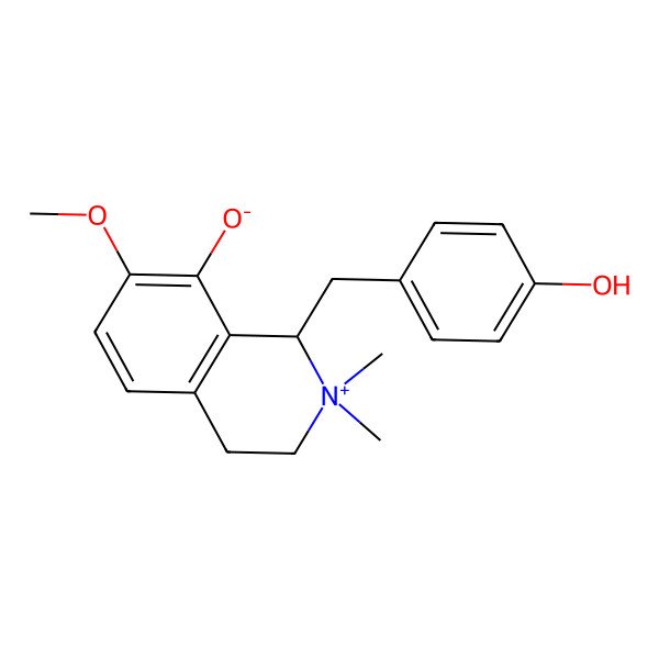 2D Structure of (1S)-1-[(4-hydroxyphenyl)methyl]-7-methoxy-2,2-dimethyl-3,4-dihydro-1H-isoquinolin-2-ium-8-olate