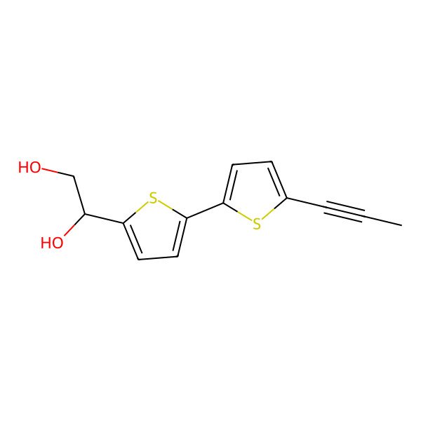 2D Structure of (1S)-1-[5-(5-prop-1-ynylthiophen-2-yl)thiophen-2-yl]ethane-1,2-diol