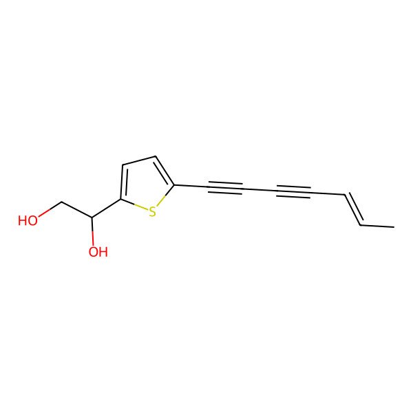 2D Structure of (1S)-1-[5-[(E)-hept-5-en-1,3-diynyl]thiophen-2-yl]ethane-1,2-diol