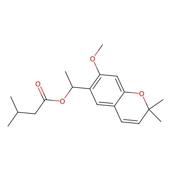 2D Structure of [(1S)-1-(7-methoxy-2,2-dimethylchromen-6-yl)ethyl] 3-methylbutanoate