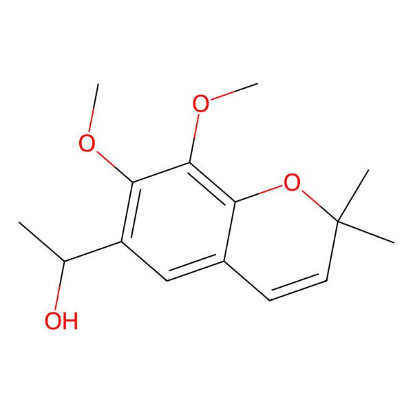 2D Structure of (1S)-1-(7,8-dimethoxy-2,2-dimethylchromen-6-yl)ethanol 2D Structure of (1S)-1-(7,8-dimethoxy-2,2-dimethylchromen-6-yl)ethanol