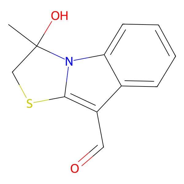 2D Structure of (1S)-1-hydroxy-1-methyl-2H-[1,3]thiazolo[3,2-a]indole-4-carbaldehyde