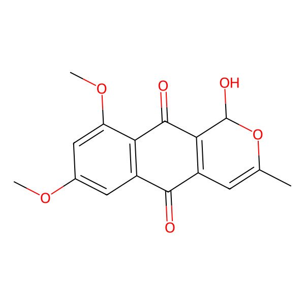 2D Structure of (1S)-1-hydroxy-7,9-dimethoxy-3-methyl-1H-benzo[g]isochromene-5,10-dione