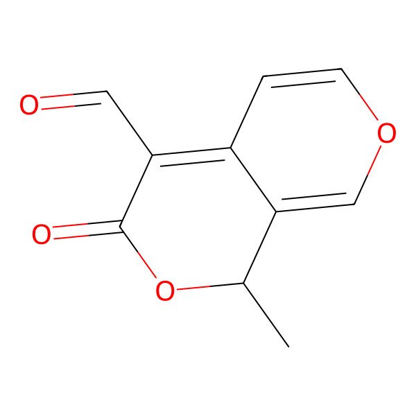 2D Structure of (1S)-1-methyl-3-oxo-1H-pyrano[3,4-c]pyran-4-carbaldehyde