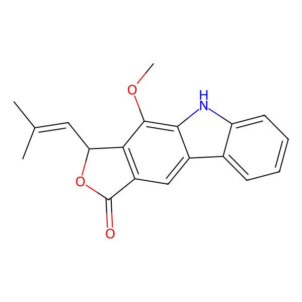 2D Structure of (1S)-10-methoxy-1-(2-methylprop-1-enyl)-1,9-dihydrofuro[3,4-b]carbazol-3-one