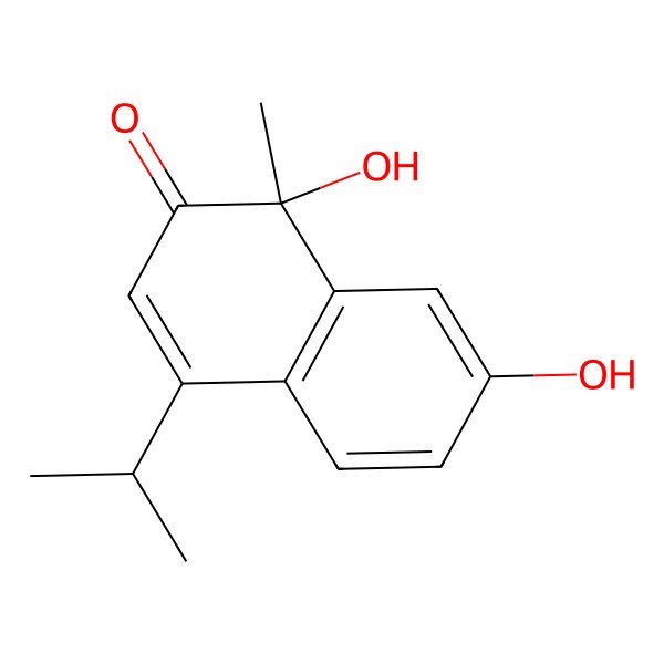 2D Structure of (1S)-1,7-dihydroxy-1-methyl-4-propan-2-ylnaphthalen-2-one