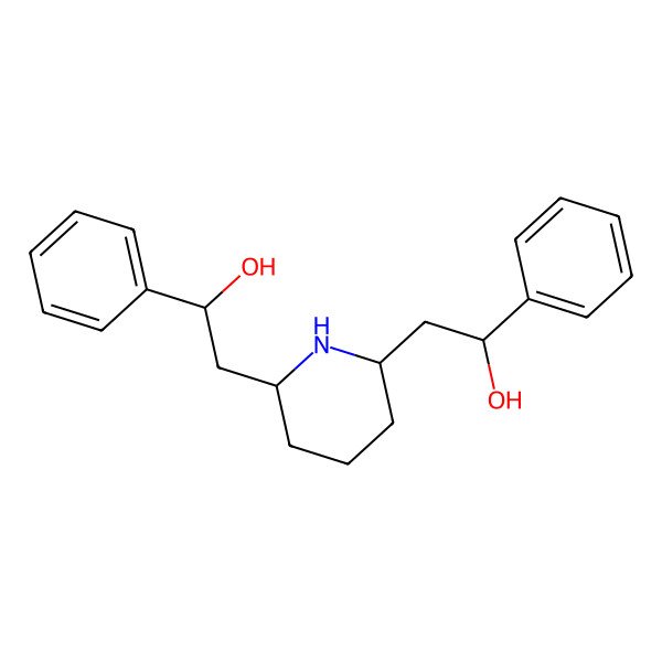 2D Structure of (1S)-2-[(2R,6S)-6-[(2R)-2-hydroxy-2-phenylethyl]piperidin-2-yl]-1-phenylethanol