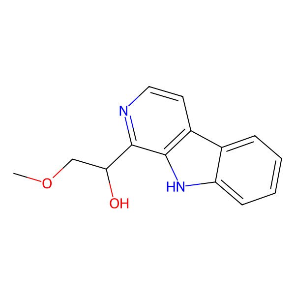 2D Structure of (1S)-2-methoxy-1-(9H-pyrido[3,4-b]indol-1-yl)ethanol